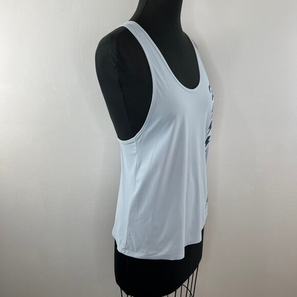 PELOTON Light Blue Scoop Neck Twist Racerback Tank Microfiber Top Lightning M - Picture 4 of 8
